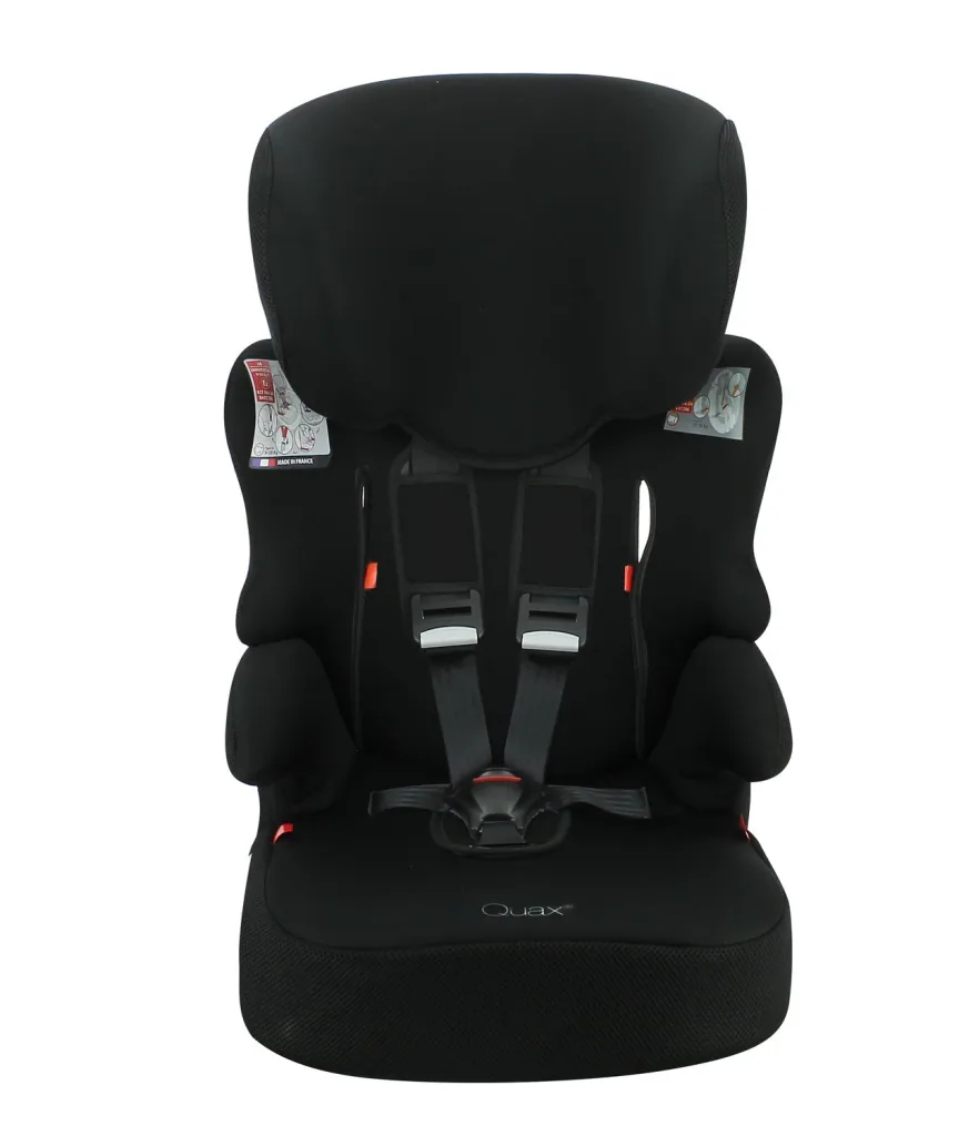 Quax i-Size Autositz 76-140 cm | Mitwachsender Kindersitz mit ISOFIX & Top Tether | Seitenaufprallschutz & 5-Punkt-Gurt, Schwarz