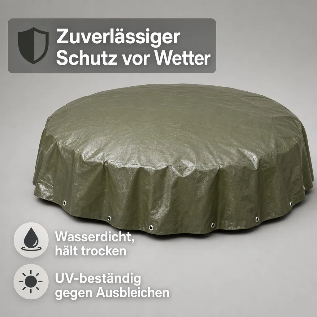 Abdeckplane 3m, runde Plane, 210g/m², wasserdicht