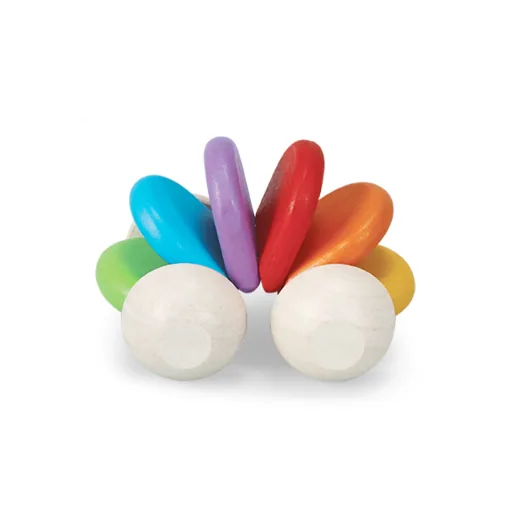 Plan Toys - Babyauto bunt, Gummibaumholz