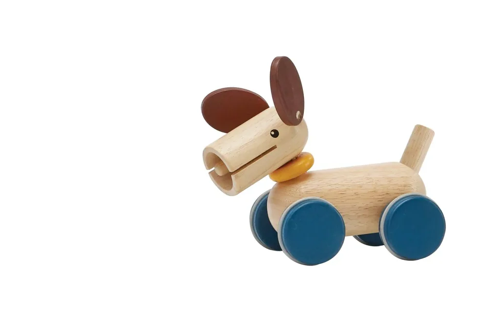 Plan Toys - Nachziehtier - Welpe, Gummibaumholz
