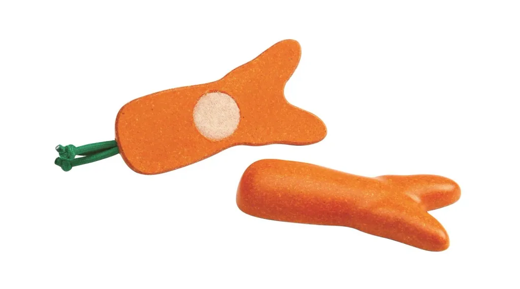 Plan Toys - Krummes Obst & Gemüse Set, Gummibaumholz