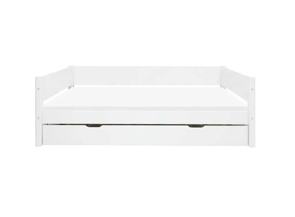 FLEXA Schlafcouch mit Ausziehfunktion, Einzelbett - Hochwertiges MDF und Kiefer, 90x200 cm, Ideal für Gäste