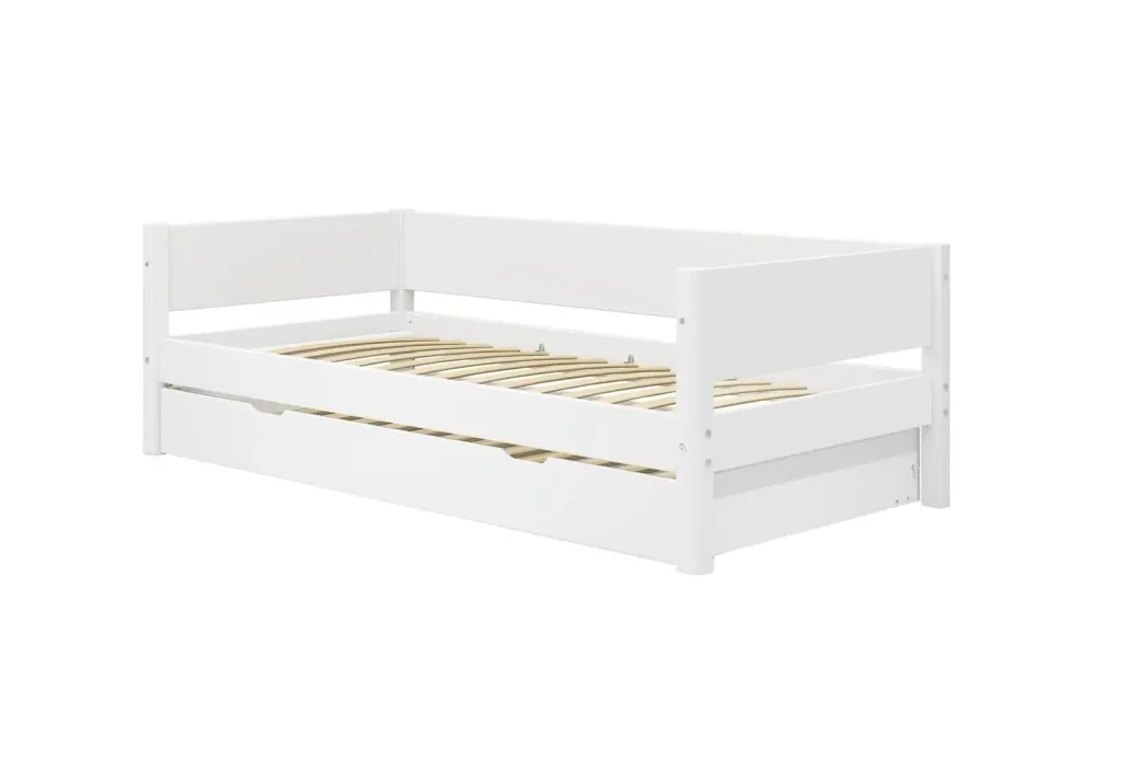 FLEXA Schlafcouch mit Ausziehfunktion, Einzelbett - Hochwertiges MDF und Kiefer, 90x200 cm, Ideal für Gäste