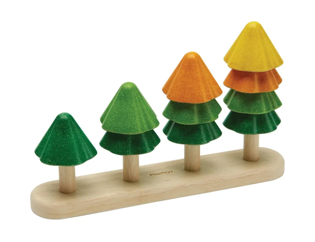 Plan Toys - Sortierspielzeug - Sortieren und Zählen Bäume, Gummibaumholz