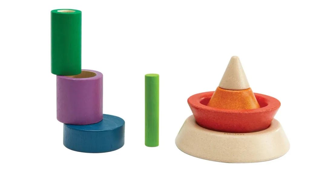 Plan Toys - Kegelpuzzle - Unit Link, Gummibaumholz