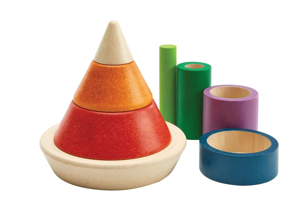 Plan Toys - Kegelpuzzle - Unit Link, Gummibaumholz