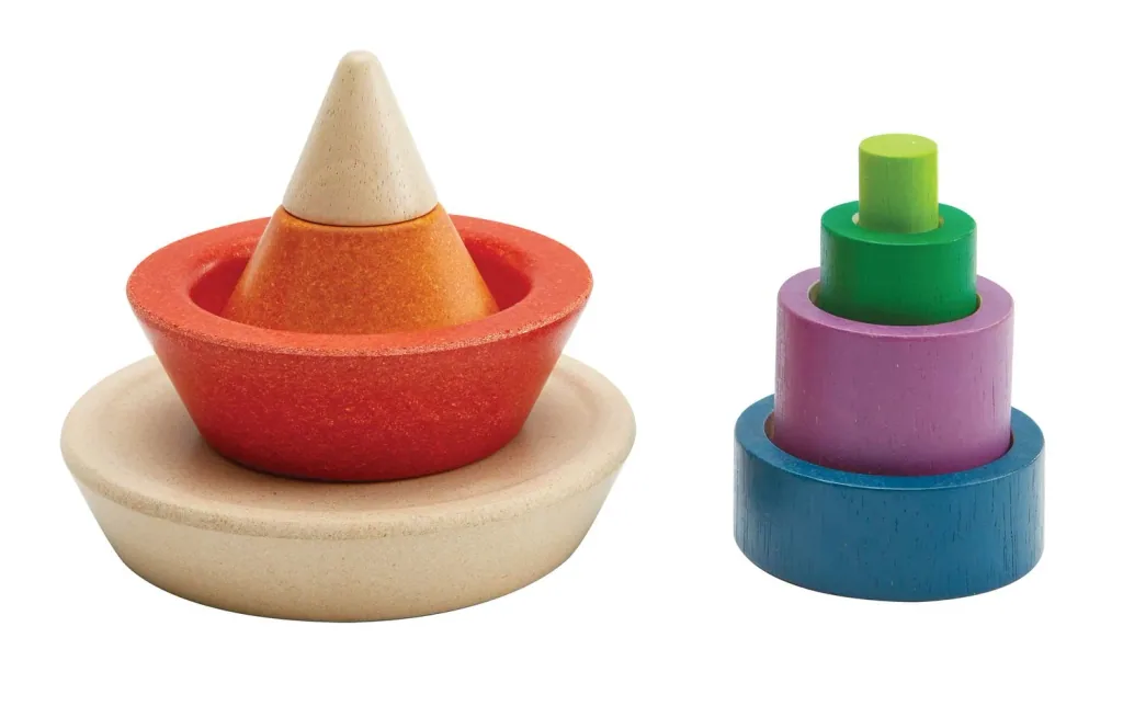 Plan Toys - Kegelpuzzle - Unit Link, Gummibaumholz