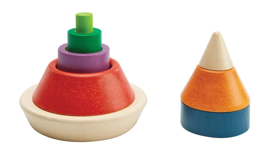 Plan Toys - Kegelpuzzle - Unit Link, Gummibaumholz