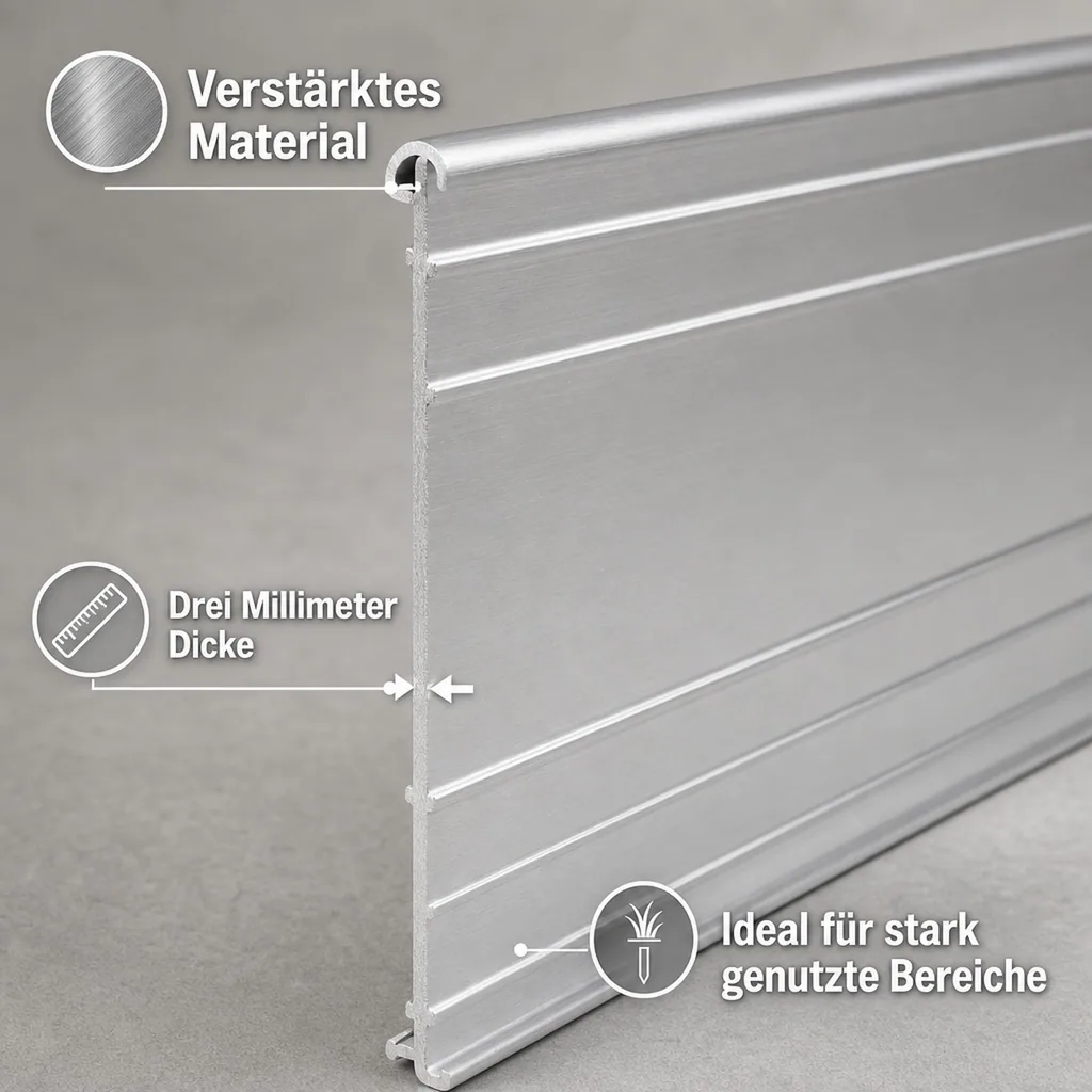 Ultra Starke Alu Rasenkanten 10-14-24 cm, Breite: 24 cm; Menge: 5 Stück; Länge-GS: 1 m