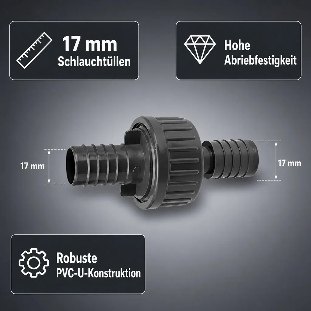 Rückschlagventil, PVC Rückschlagventil mit Tüllen, Gartenschlauch