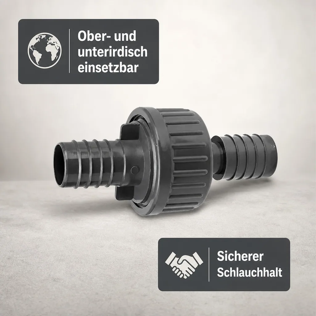 Rückschlagventil, PVC Rückschlagventil mit Tüllen, Gartenschlauch