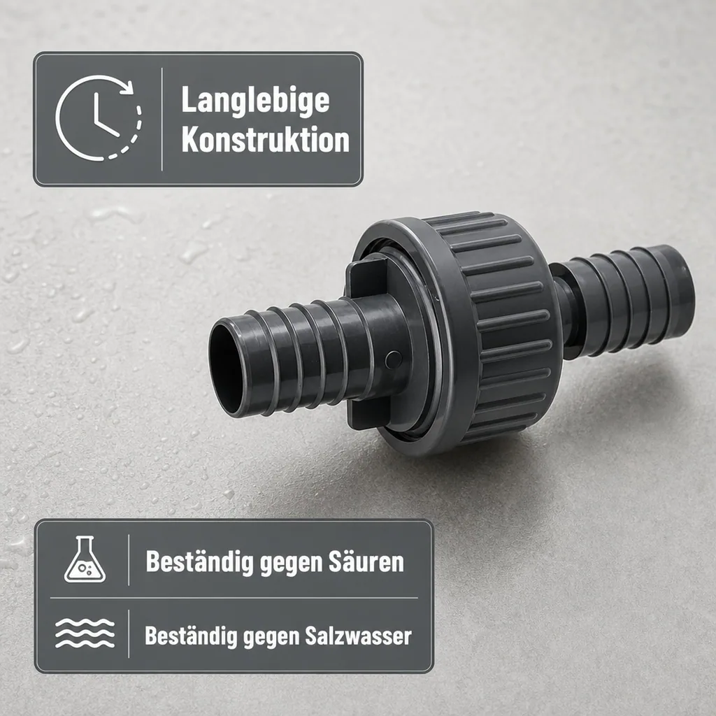 Rückschlagventil, PVC Rückschlagventil mit Tüllen, Gartenschlauch