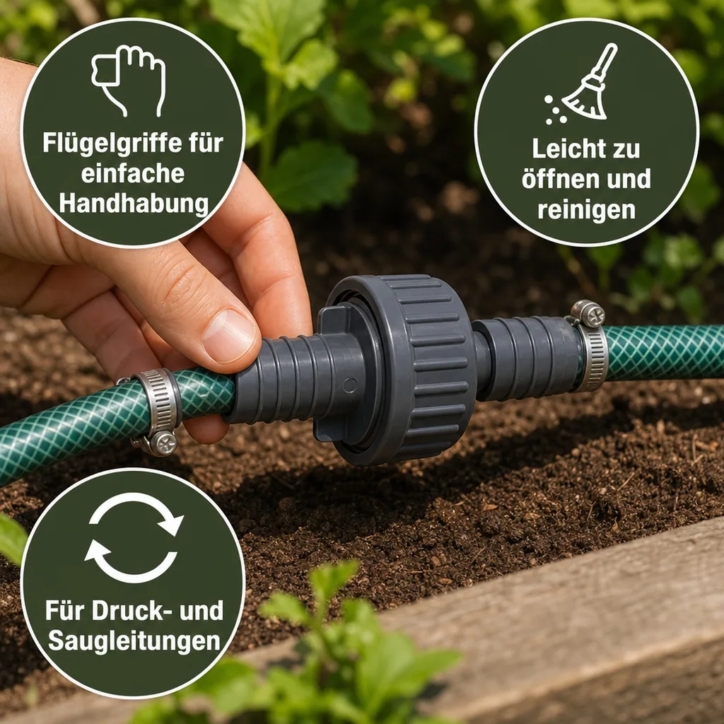 Rückschlagventil, PVC Rückschlagventil mit Tüllen, Gartenschlauch