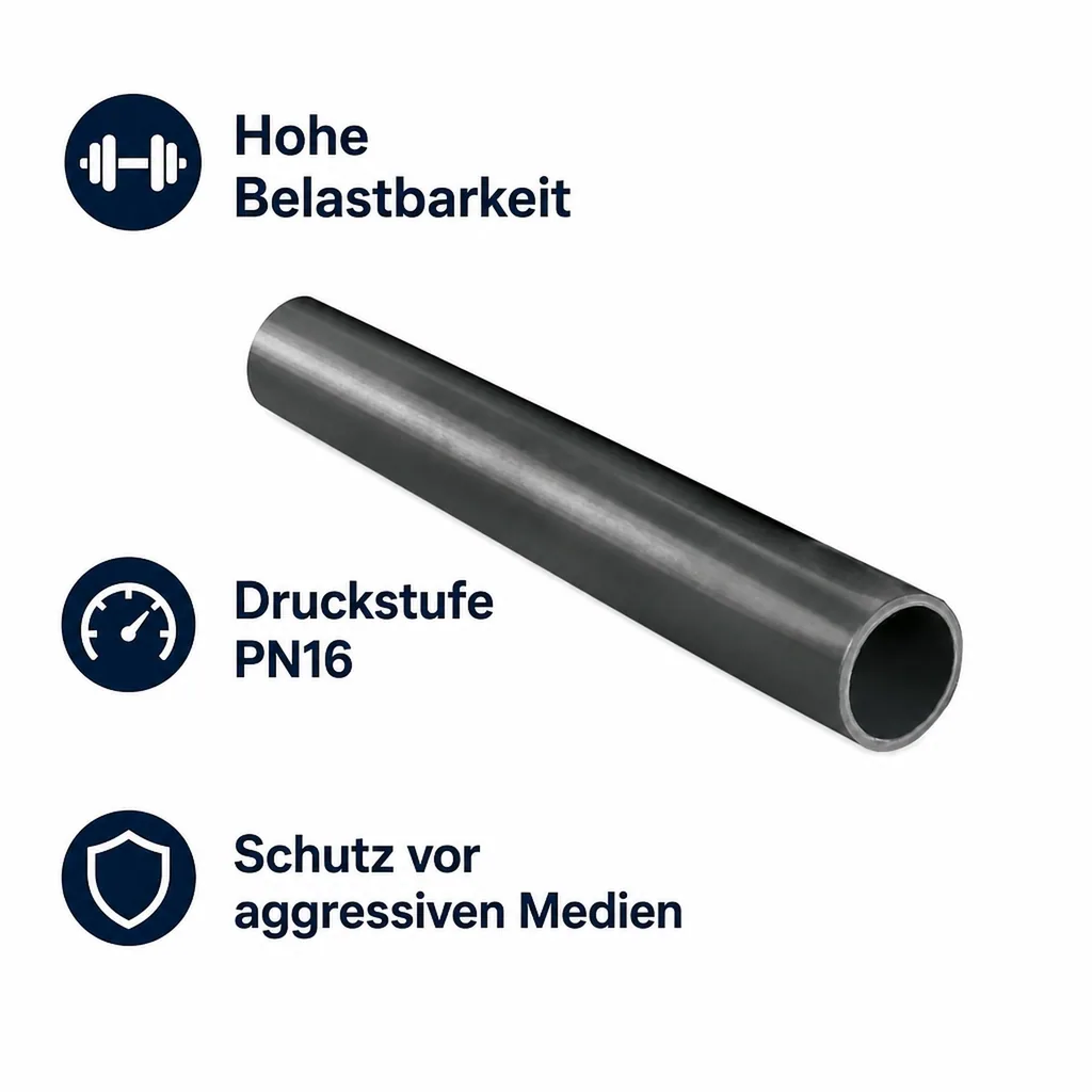 PVC Druckrohr 20mm, PVC Rohr 1m, Druckrohr 16 bar