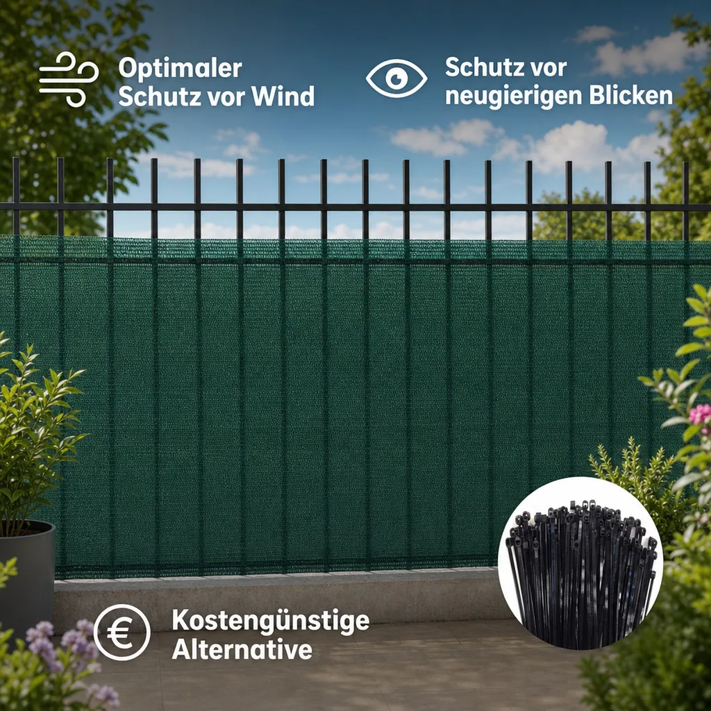 Sichtschutznetz 1,2x50m, Windschutznetz, Gartenzaun Sichtschutz
