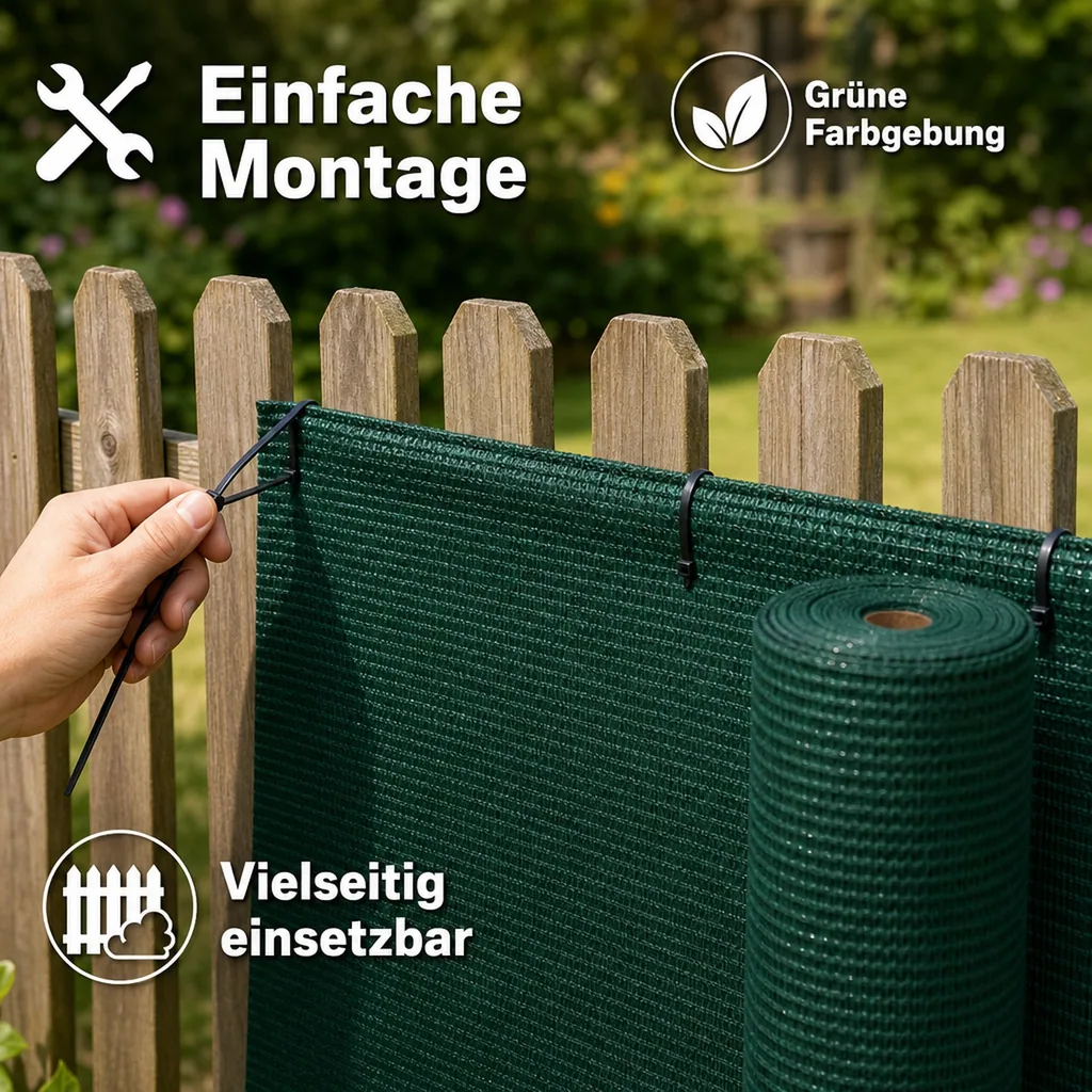 Sichtschutznetz 1,2x50m, Windschutznetz, Gartenzaun Sichtschutz