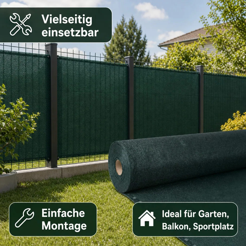 Sichtschutznetz, Windschutznetz, 1,8m x 8m, Zaunblende, Garten Sichtschutz
