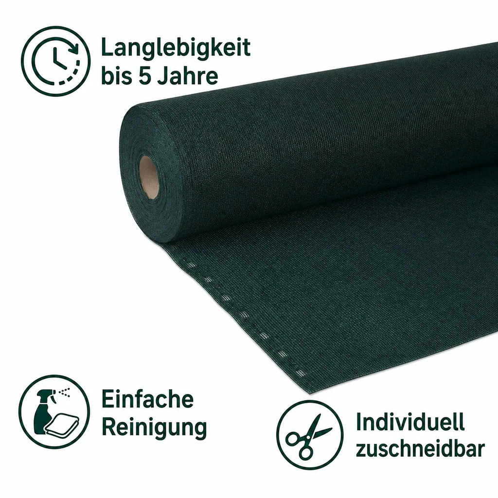 Sichtschutznetz, Windschutznetz, Zaunblende, 1,2 m x 3 m, grün