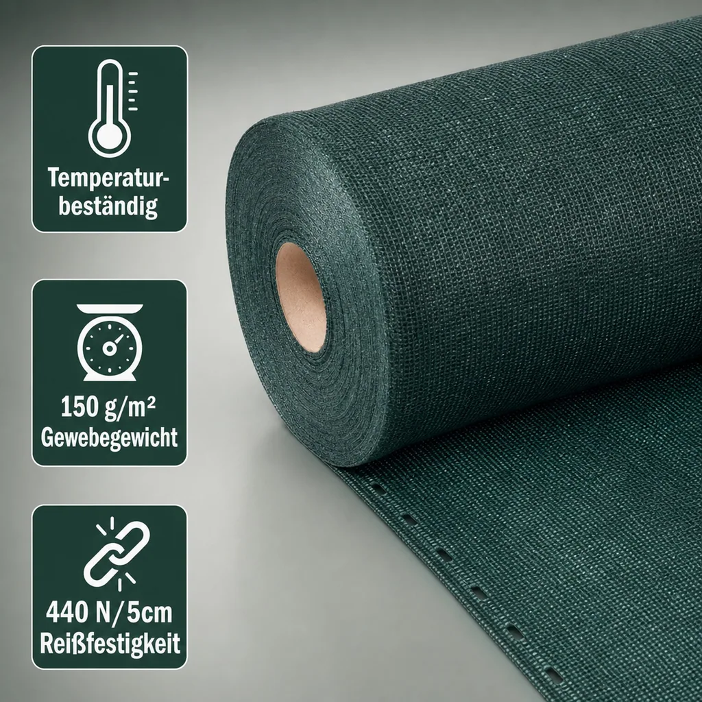 Sichtschutznetz, Windschutznetz, 1,2m x 7m, -Shop, Zaunblende, HDPE
