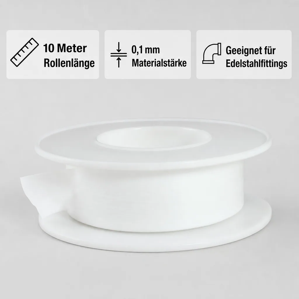 Teflonband 1/2"  x 10m PTFE 0,1 mm stark