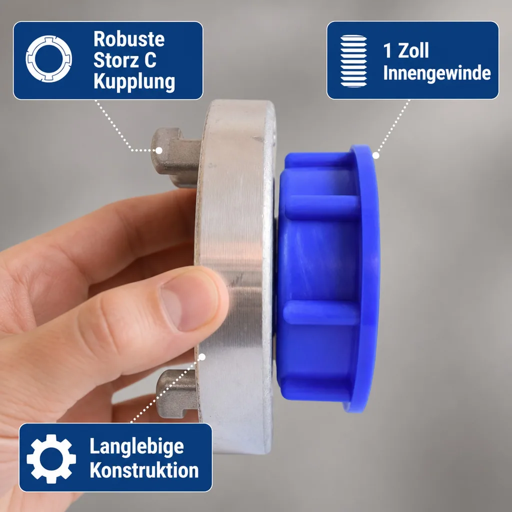 IBC Adapter Storz C, 1 Zoll Innengewinde, IBC Container Kupplung