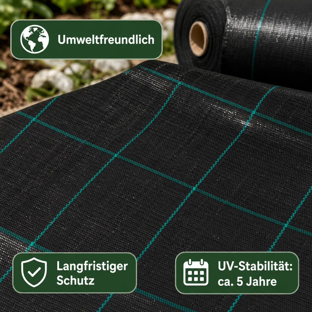Unkrautvlies, Bodengewebe, Abdeckvlies 1m x 100m, 100g/m²