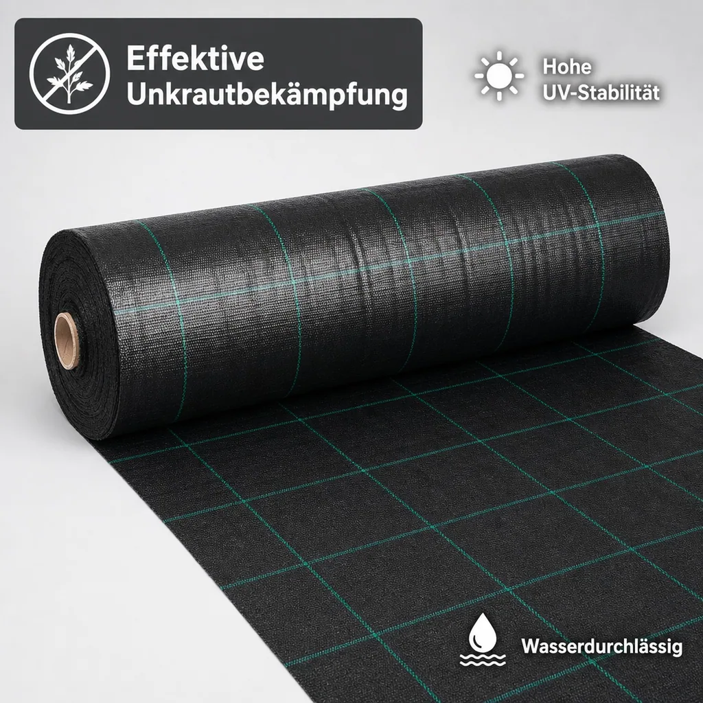 Unkrautvlies, Bodengewebe, Abdeckvlies 1m x 100m, 100g/m²
