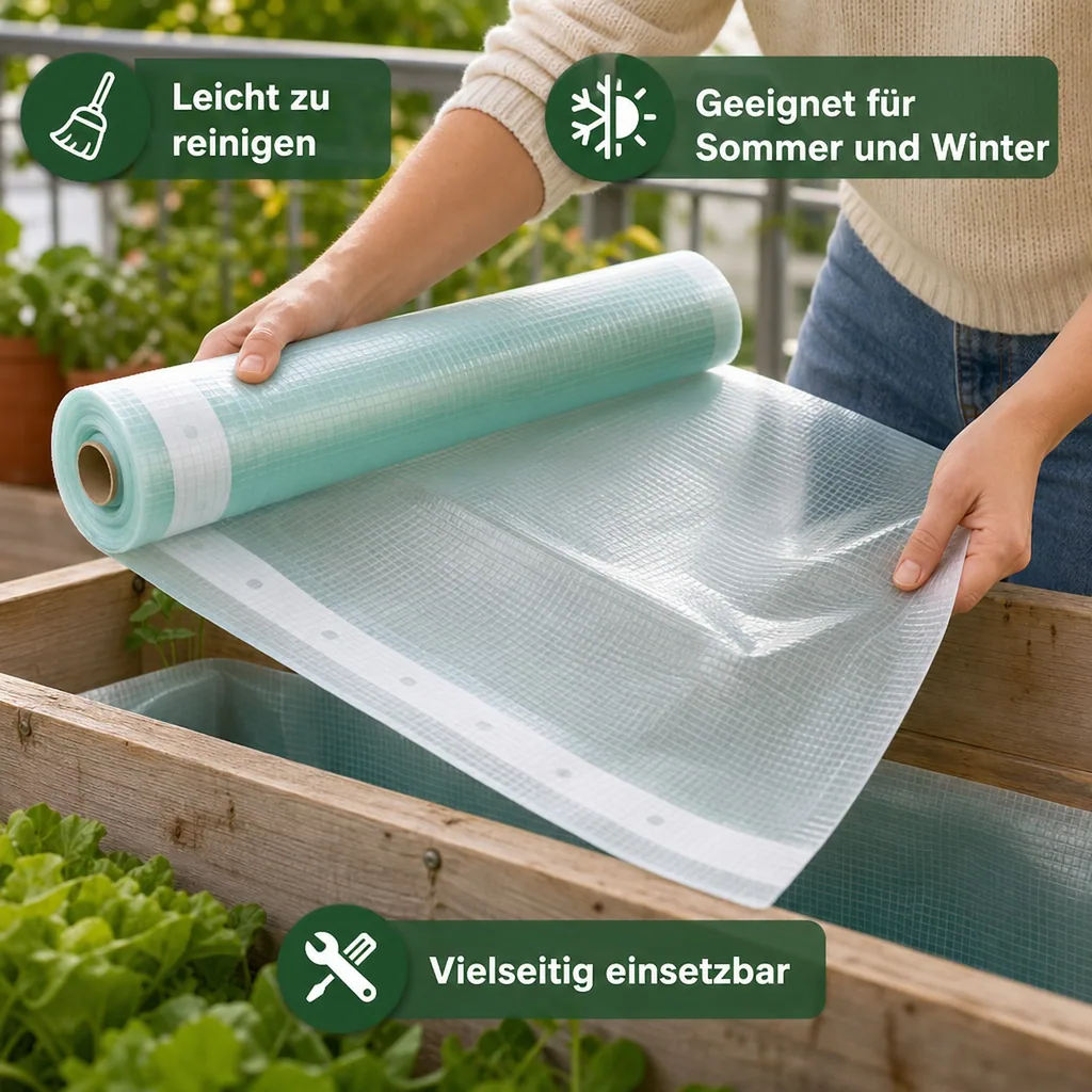 Gitterfolie, Gewächshausfolie, Folie Garten, 3 Breite x 4 Meter