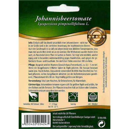 Tomatenpflanzen kaufen, Johannisbeertomate, Wildtomate, Naschtomaten