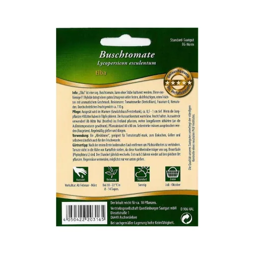 Tomatenpflanzen kaufen, Buschtomate Elba F1, 10 Pflanzen, resistent