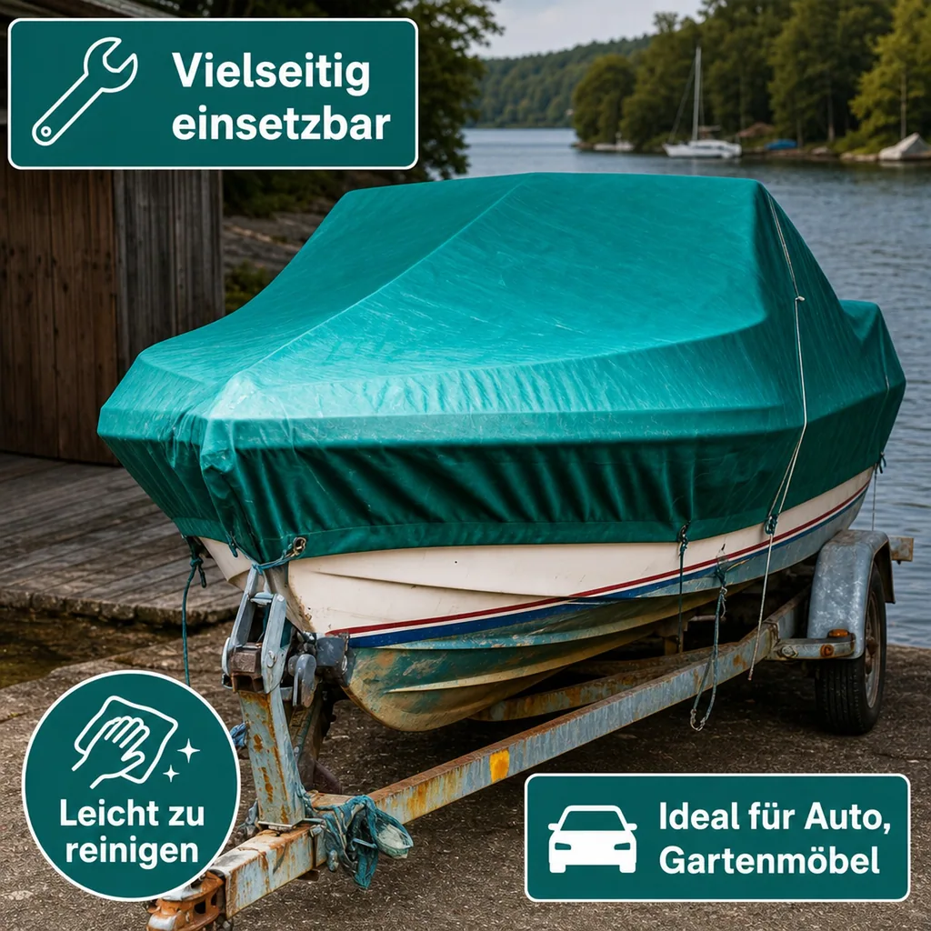 Abdeckplane, PVC Plane grün 650g/m², 8x12m, wasserdicht