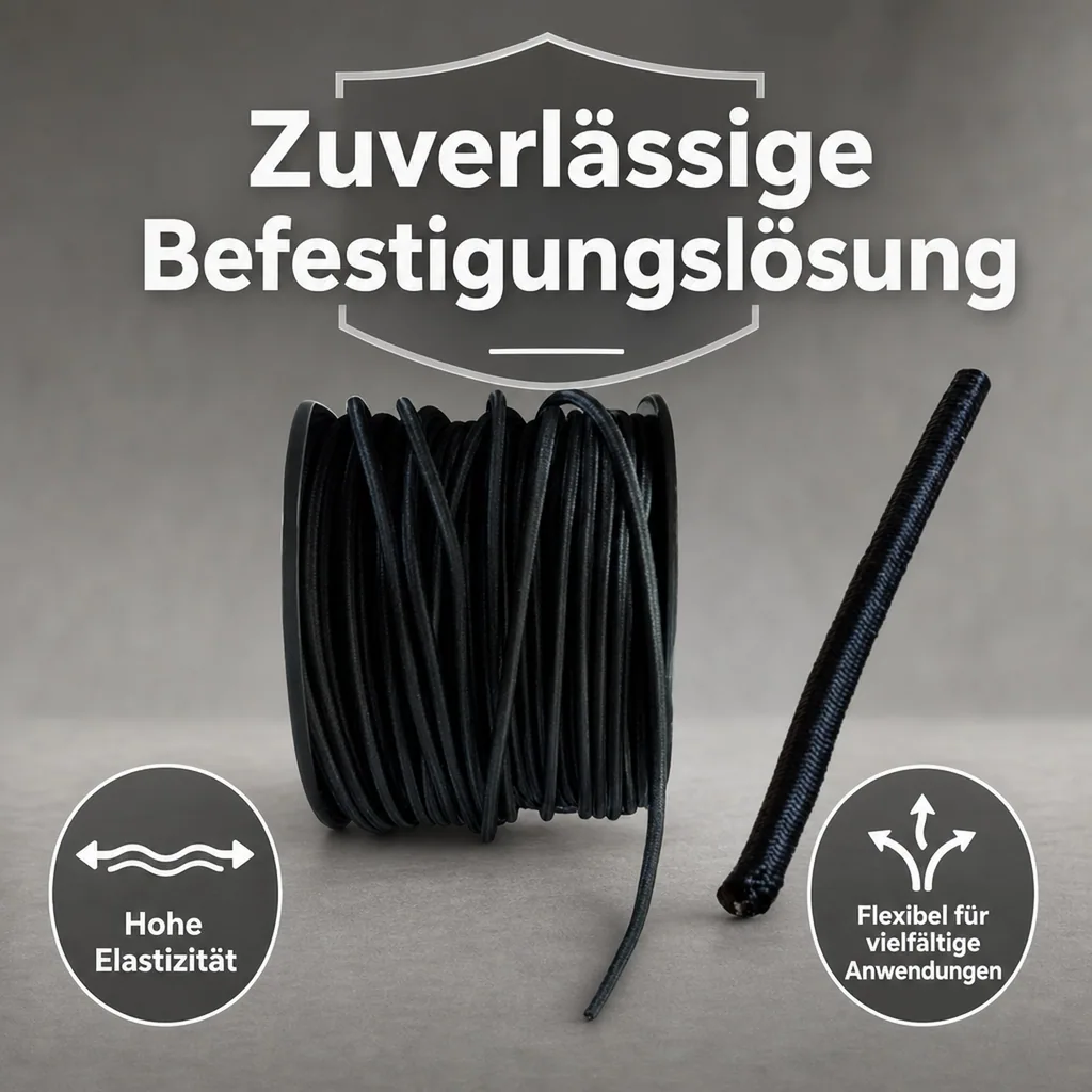 Expanderseil 8 mm schwarz 50 m PP Ummantelung
