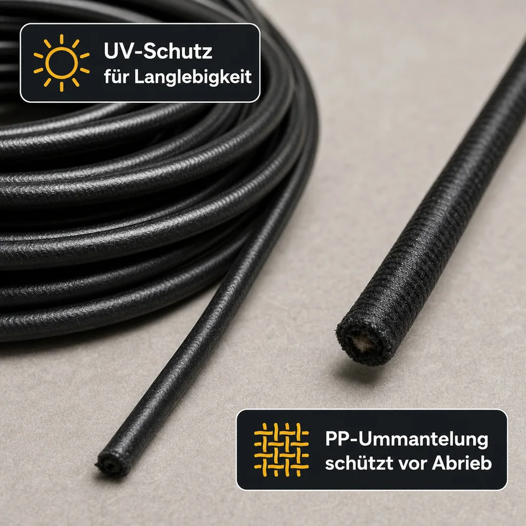 Expanderseil, 8 mm, schwarz, 15 m, Planenseil