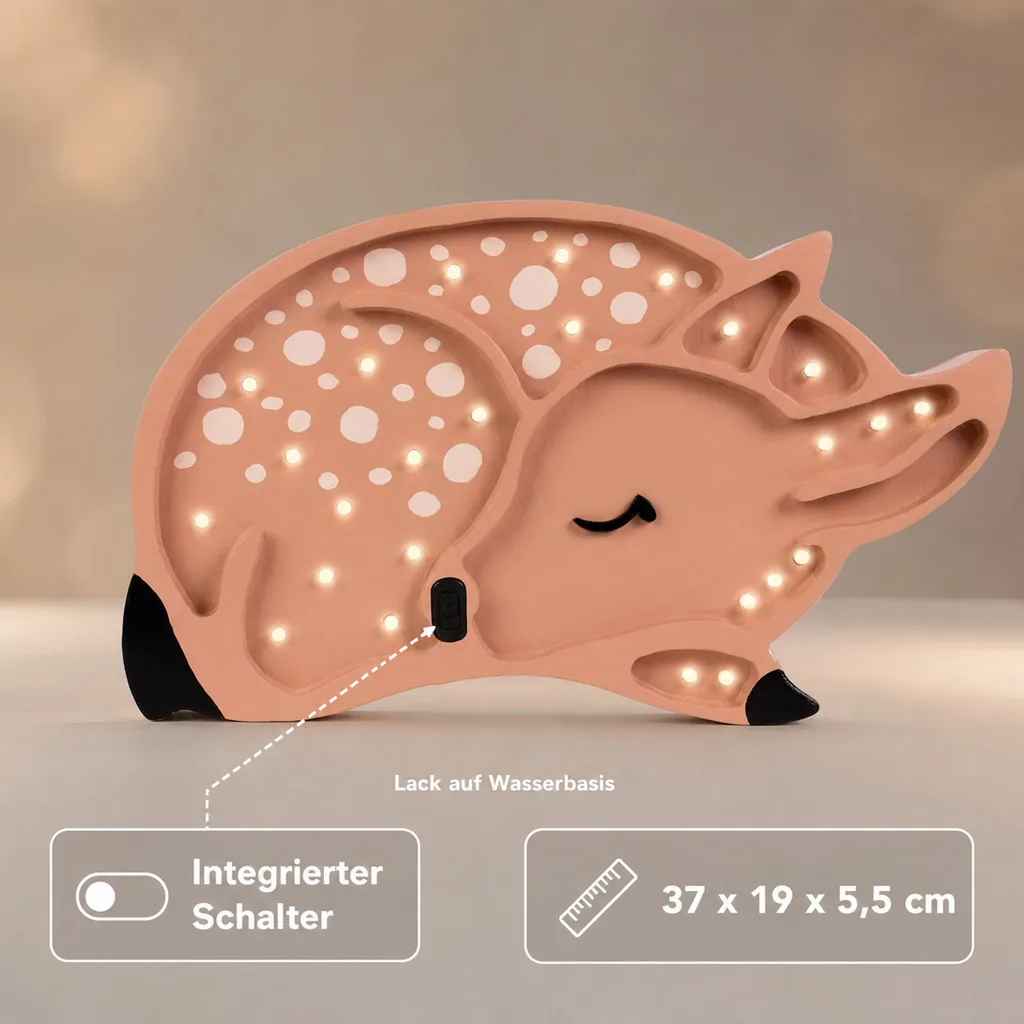 little lights Led Deko Kinderlampe Reh braun