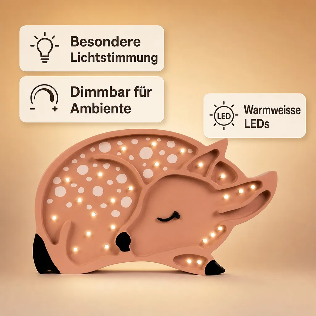 little lights Led Deko Kinderlampe Reh braun
