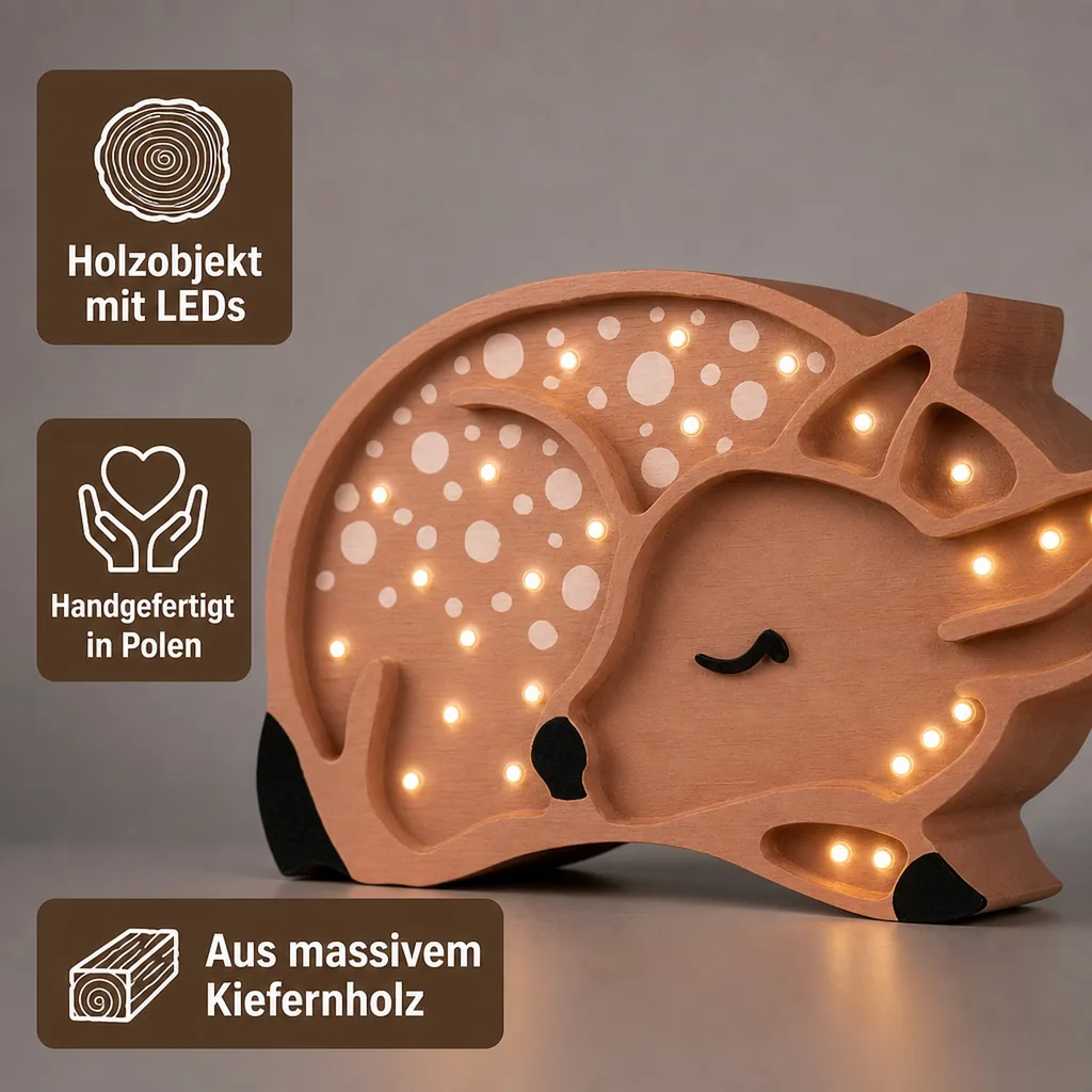 little lights Led Deko Kinderlampe Reh braun