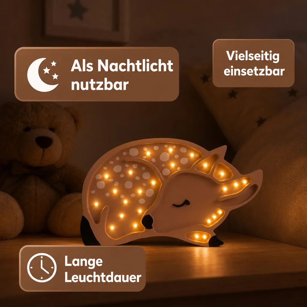 little lights Led Deko Kinderlampe Reh braun