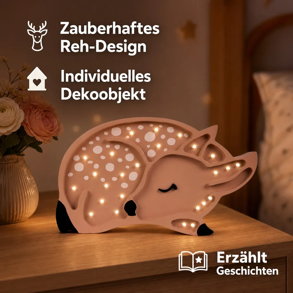 little lights Led Deko Kinderlampe Reh braun