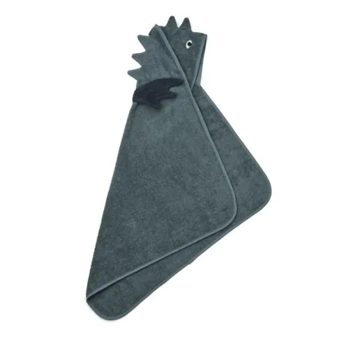 Liewood "Albert" Baby Kapuzen Handtuch Drache blau