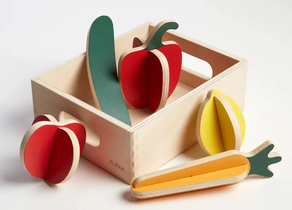 Flexa Kinder Spiellebensmittel Holz Gemüse