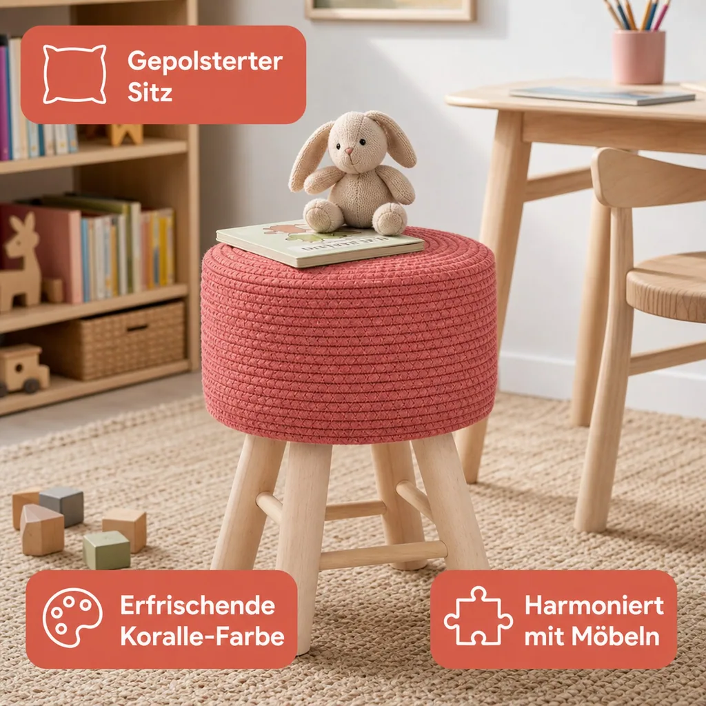 Kidsdepot Kinderhocker "Iggy" koralle