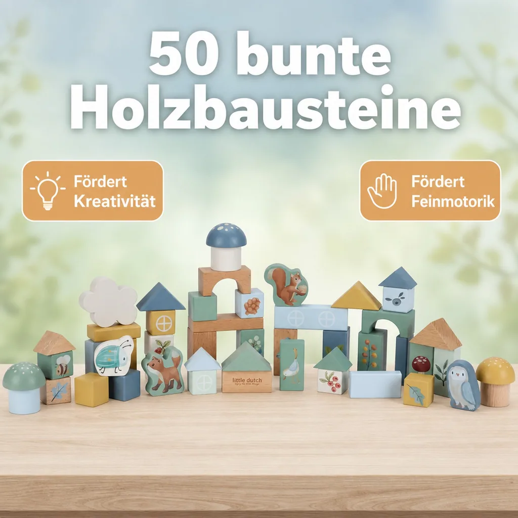 Little Dutch Bausteine, Bauklötze - Forest Friends, Blau