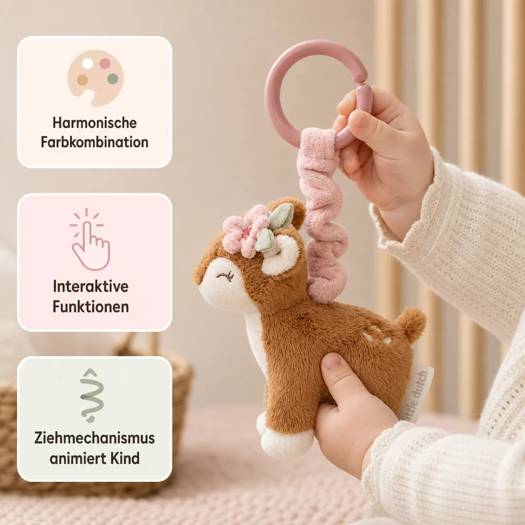 Little Dutch Kinderwagenanhänger, Zittertier - Reh, Fairy Garden