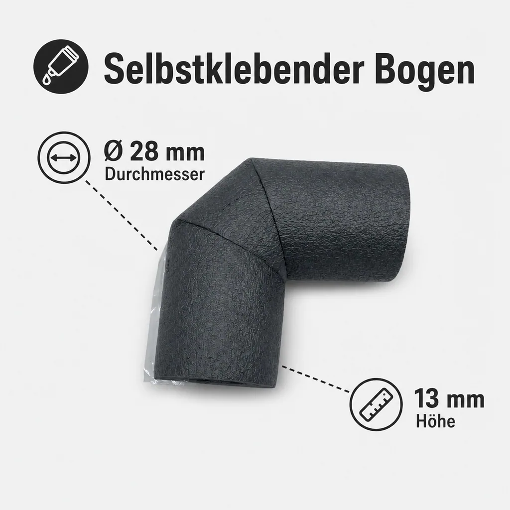 Selbstklebender Isolierbogen Ø 28 mm x 13 mm