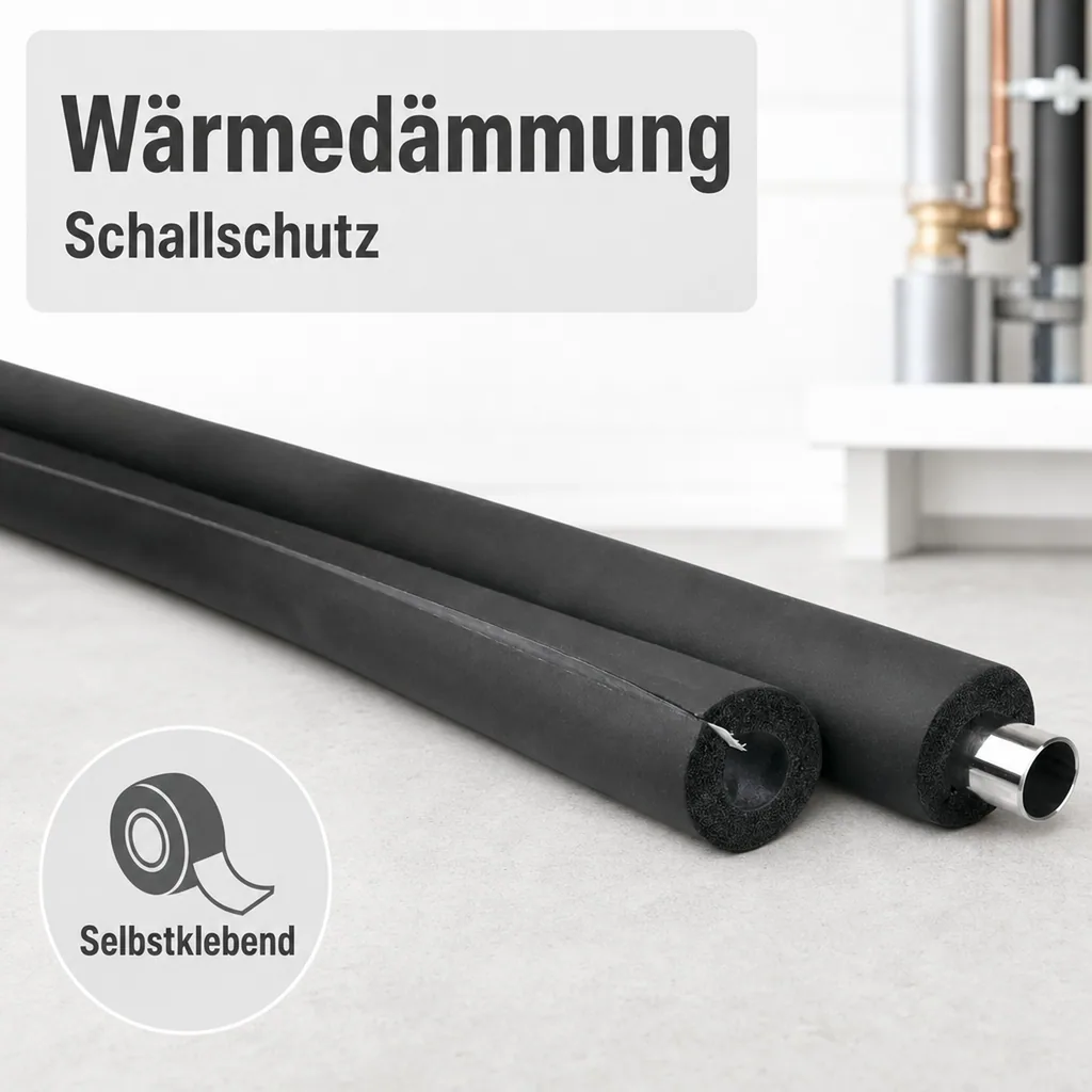 AEROFLEX® SH XT Rohrisolierung, 2 m, selbstklebend, flexibles Dämmmaterial aus geschlossenzelligem Schaumgummi, schwarz, 28 x 15 mm