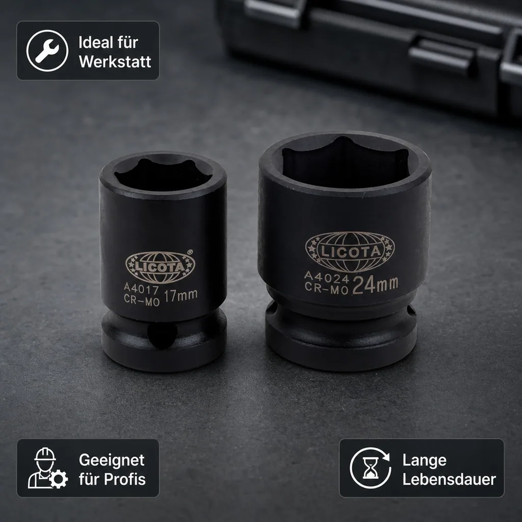Schlagschraubernuss, 1/2 zoll Nuss, 8mm, Cr-Mo, kurze Industriequalität