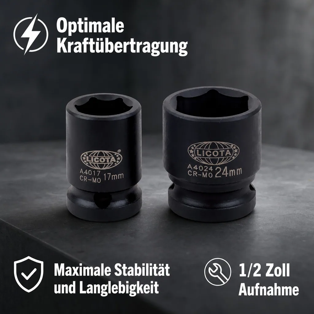 Schlagschraubernuss 1/2 Zoll, 10mm Nuss, Cr-Mo, Industriequalität