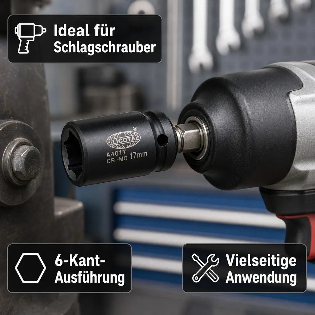 Schlagschraubernuss, 1/2 Zoll Nuss, 12mm, Cr-Mo, Werkzeugnuss