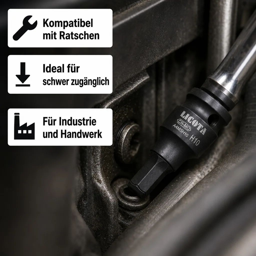 1/2 Zoll Innensechskant Nuss, Innensechskant Nuss H8, Cr-Mo, Industriequalität