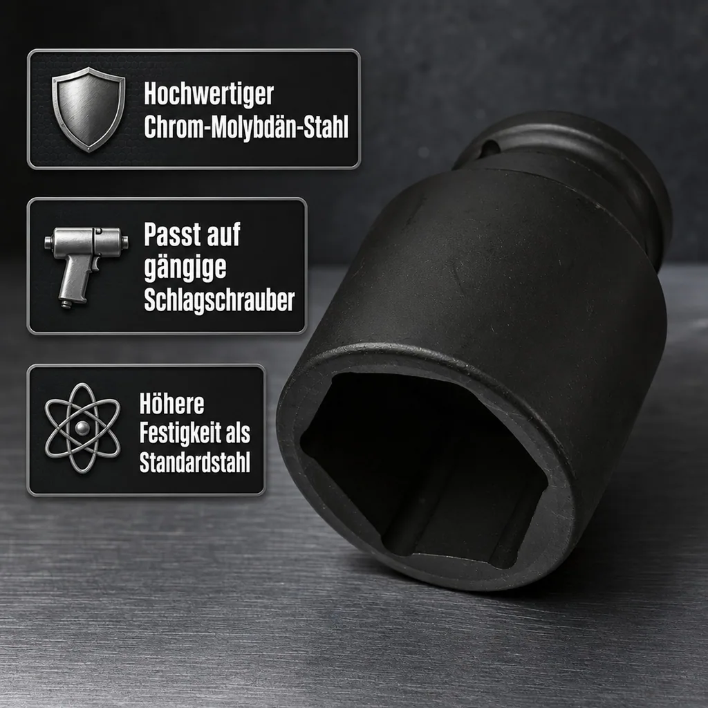 Nuss 3/4 Zoll, SW36, Schlagschraubernuss, Kraftnuss, 58mm